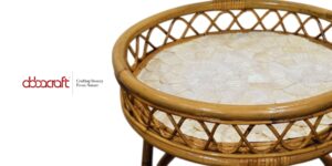 sustainable rattan home decor table